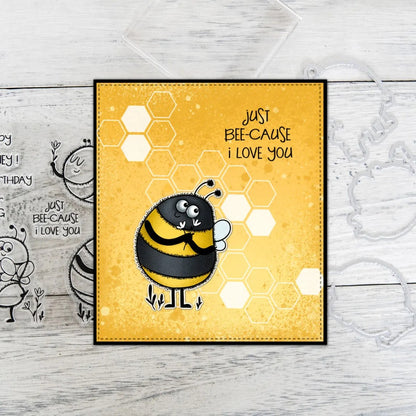 Cute Cartoon Bees Dies & Stamps Set