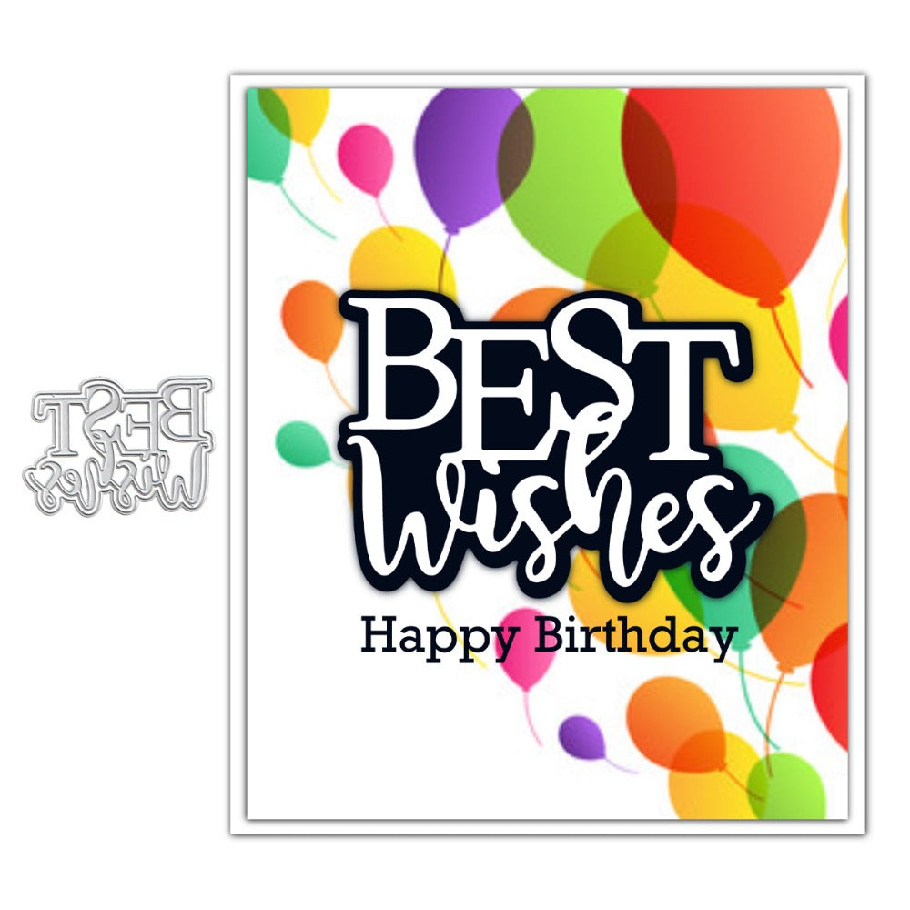 "BEST WISHES" Words Metal Cutting Dies