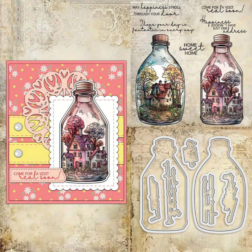 Creative Castle In Wine Bottle Dies & Stamps Set