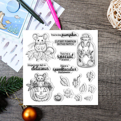 Halloween Mouse Pumpkin Dies & Stamps Set