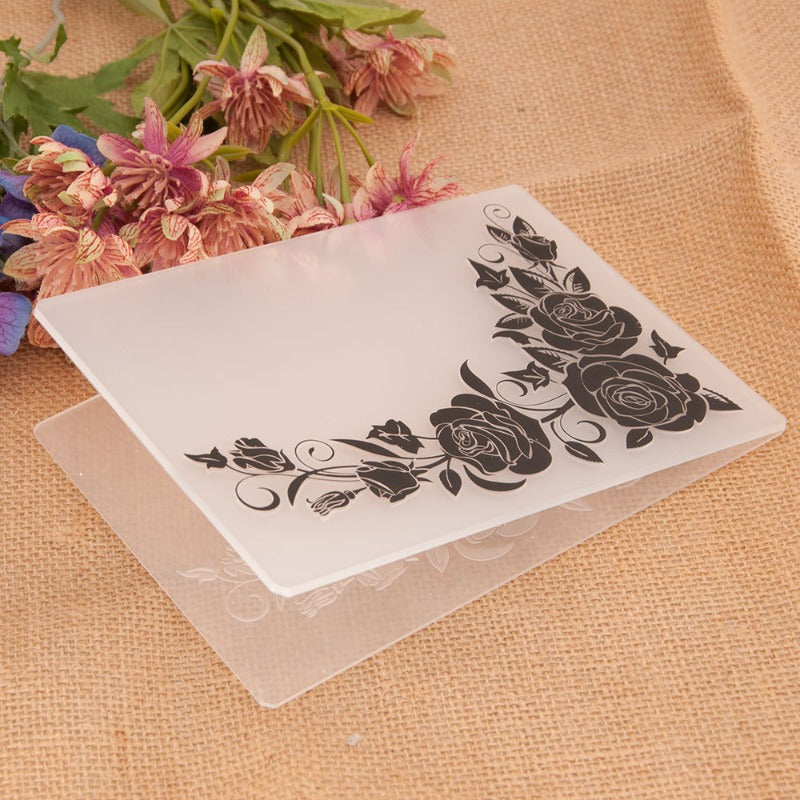 3D Rose Pattern Plastic Embossing Folder