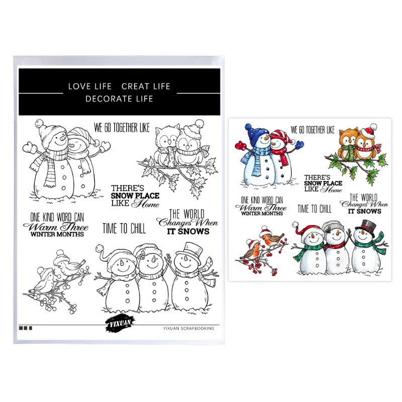 Cute Christmas Snowman Dies & Stamps Set