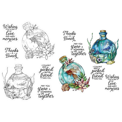 Ecological Drift Bottle Dies & Stamps Set