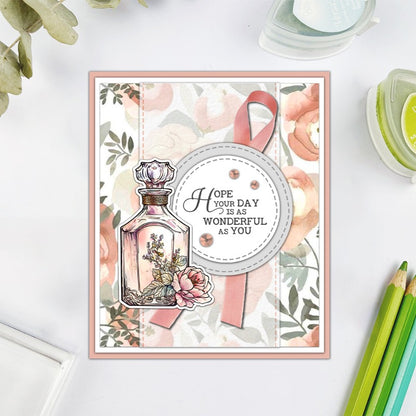 Vintage Violin Hat Perfume Clear Stamps