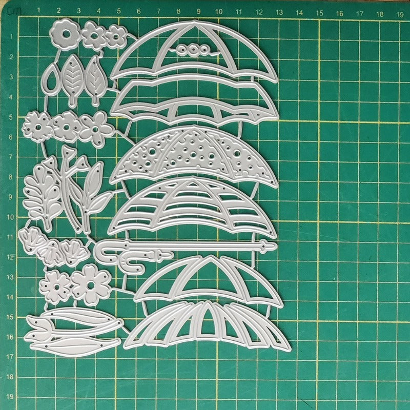 Umbrellas and Flowers Metal Cutting Dies