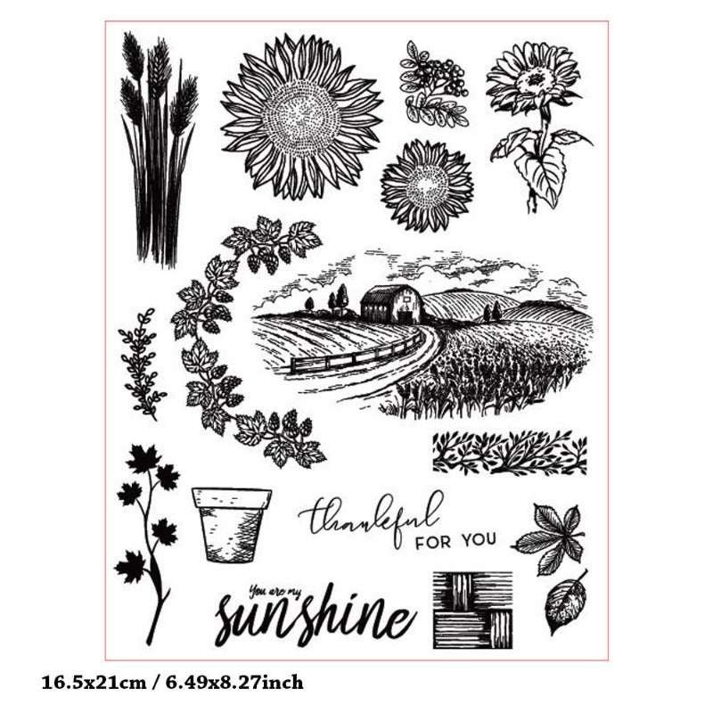 Farm Sunflower Clear Stamps