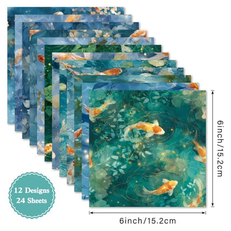 24PCS 6" Undine Scrapbook Paper & Cardstock