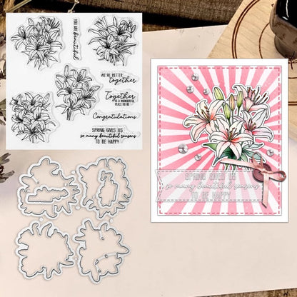 Blooming Lilies Dies & Stamps Set