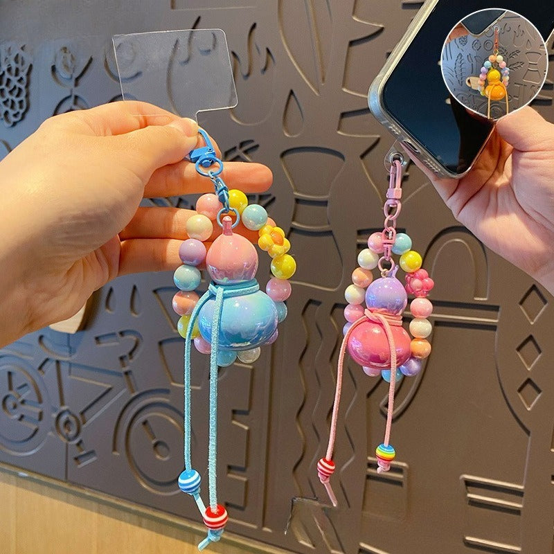 Creative Colorful Beaded Gourd Keychain