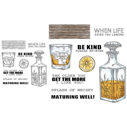 Summer Refreshing Liquor Whiskey Dies & Stamps Set