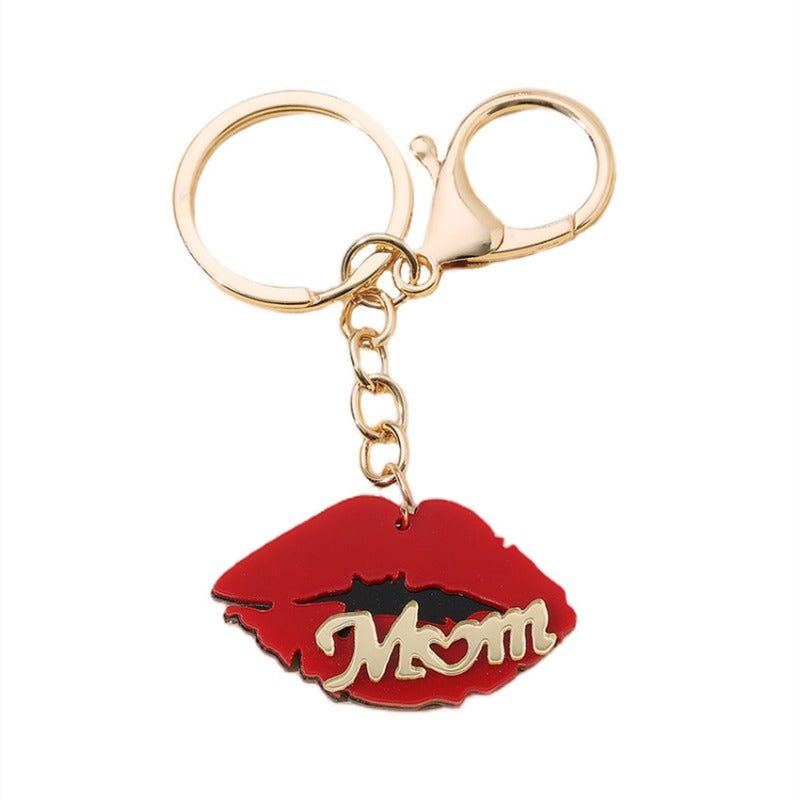 "MOM "Words & Lips Keychain