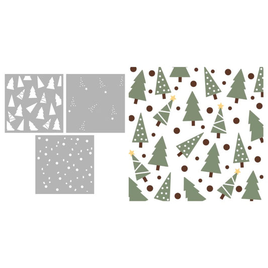 Christmas Tree Background DIY Painting Hollow Stencil