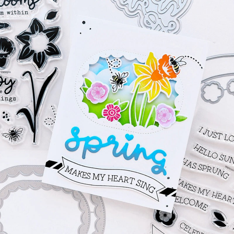 "Hello Spring" Words Metal Cutting Dies