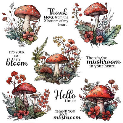 Natural Mushrooms Dies & Stamps Set