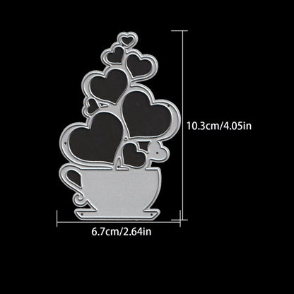 Valentine's Day Tea and Coffee Cup Cutting Dies