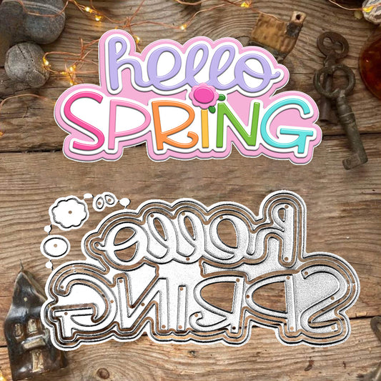 Hello Spring Words Metal Cutting Dies