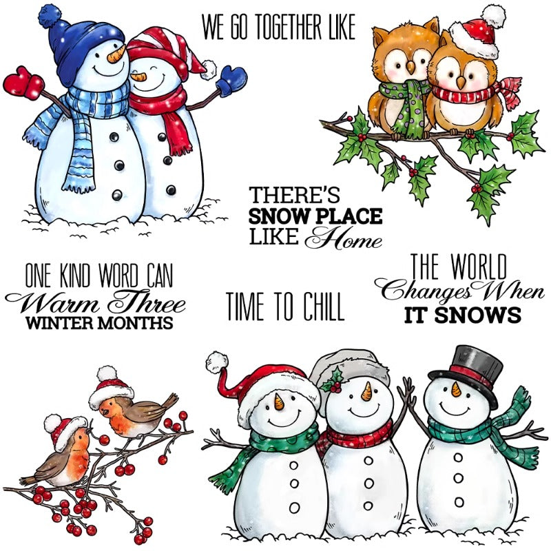 Cute Christmas Snowman Dies & Stamps Set