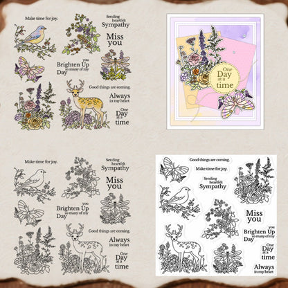 Fresh Flowers and Birds Clear Stamps