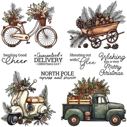 Christmas Tree Leaves Car Bike Clear Stamps