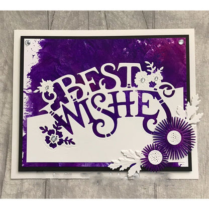 Best Wishes Words Frame Cutting Dies