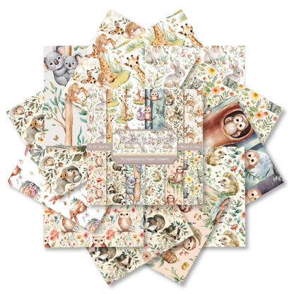 24PCS 6" Critter Scrapbook Paper & Cardstock