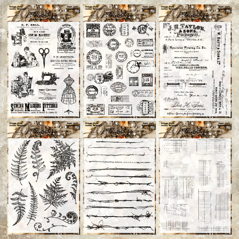 Retro Background DIY Scrapbook Clear Stamps