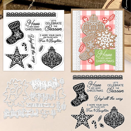 Christmas Elements Dies & Stamps Set