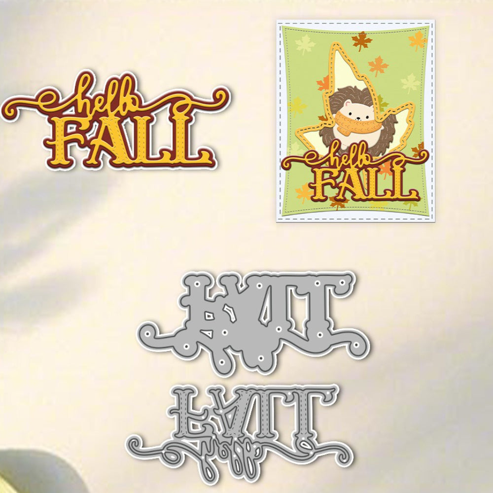"Hello Fall" Words Metal Cutting Dies