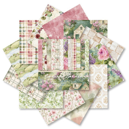 24PCS 6" Country Garden Scrapbook Paper & Cardstock