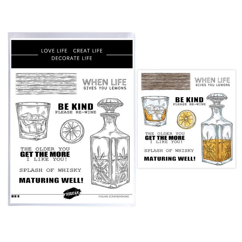 Summer Refreshing Liquor Whiskey Dies & Stamps Set