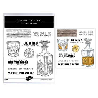 Summer Refreshing Liquor Whiskey Dies & Stamps Set