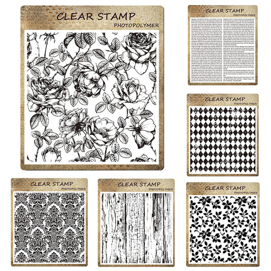 Retro Pattern DIY Scrapbook Clear Stamps