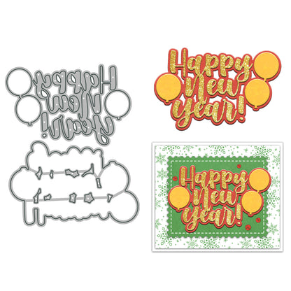 "Happy New Year" Words Cutting Dies