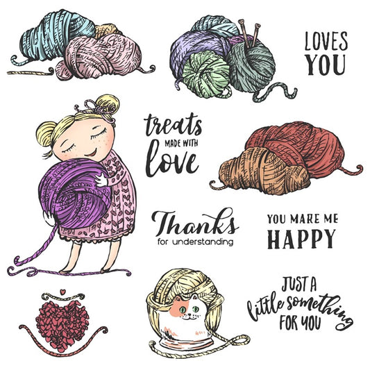 Yarn Girl Dies & Stamps Set