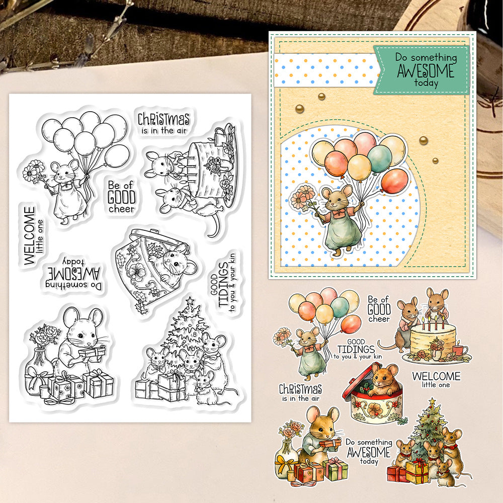 Mouse Birthday Party Clear Stamps