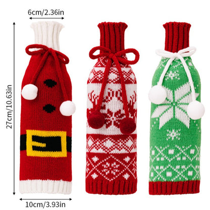 Christmas Knitted Wine Bottle Cover Decorations