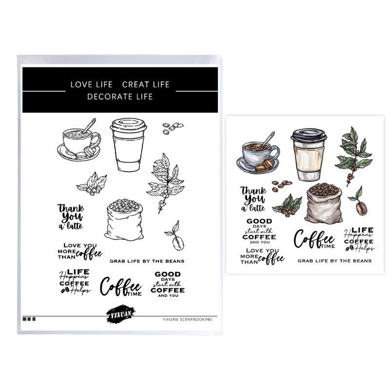 Coffee Beans & Coffee Cup Dies & Stamps Set