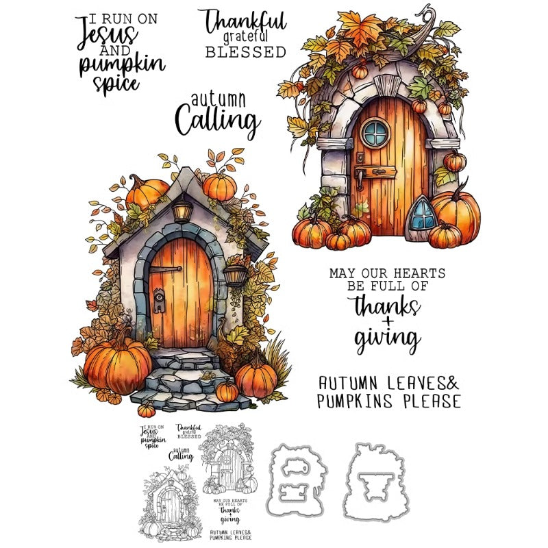 Fall Harvest Pumpkin Door Dies & Stamps Set