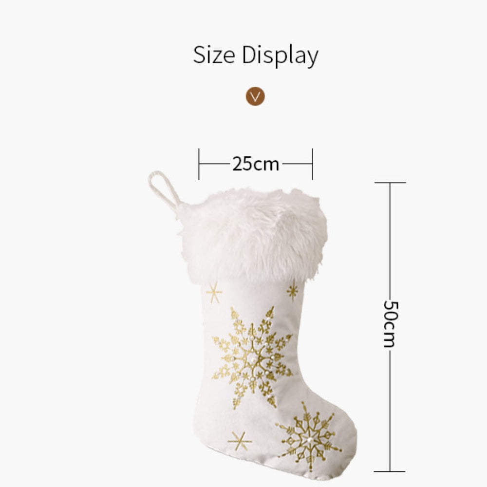 Christmas Pearl Snowflake Christmas Stockings Pendant Decorations