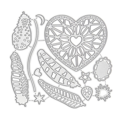 Feather Heart DIY Metal Cutting Dies