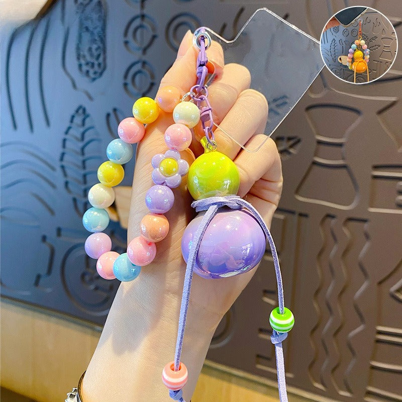Creative Colorful Beaded Gourd Keychain