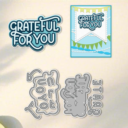 "Grateful For You" Words Metal Cutting Dies
