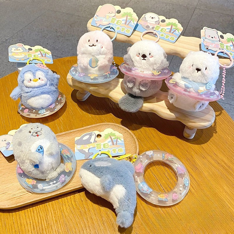 Cute Pet Summer Water Fun Plush Keychain
