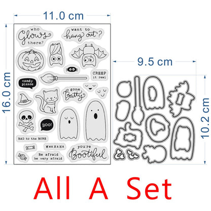 Halloween Ghost Dies & Stamps Set
