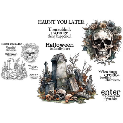 Halloween Skeleton Tomb Dies & Stamps Set