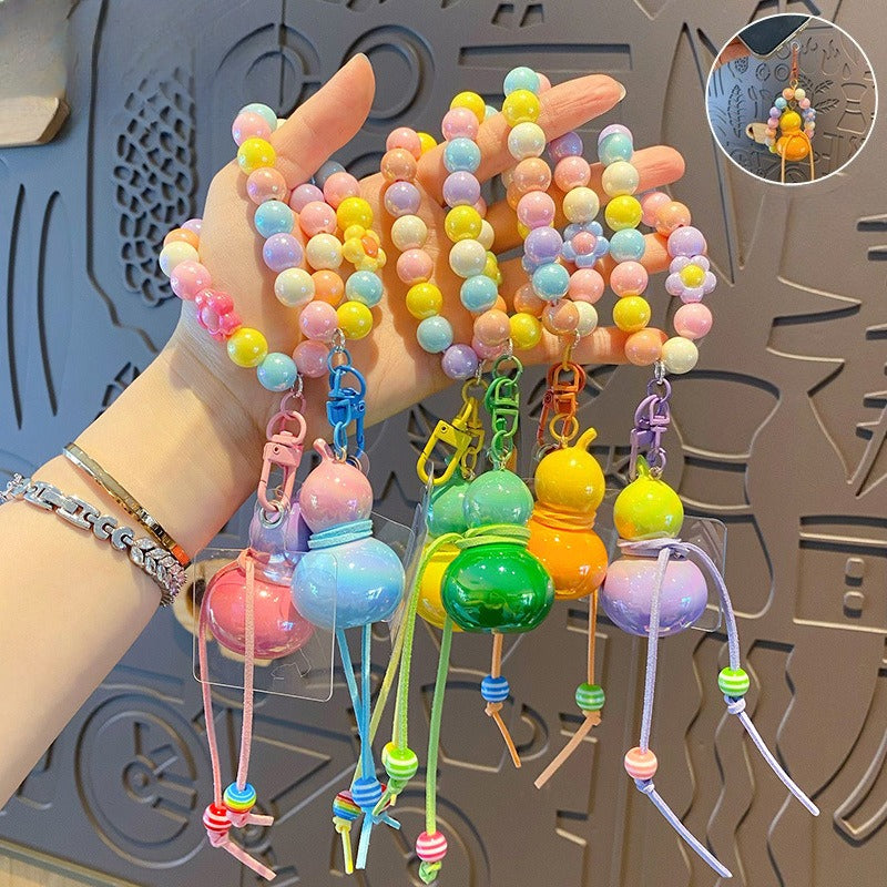 Creative Colorful Beaded Gourd Keychain