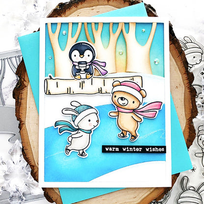 Winter Animal Skiing Dies & Stamps Set