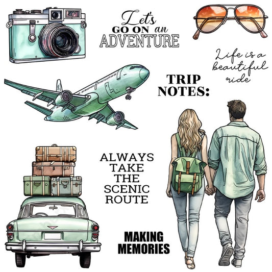 Couple Travel Dies & Stamps Set