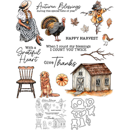 Autumn Blessings Scarecrow Dies & Stamps Set