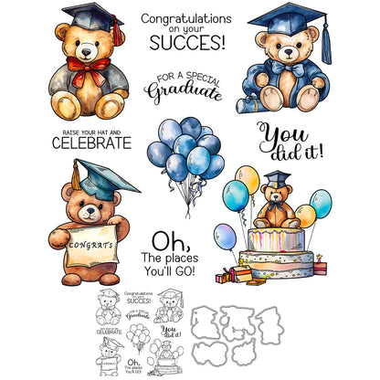 Graduation Season Bear Dies & Stamps Set